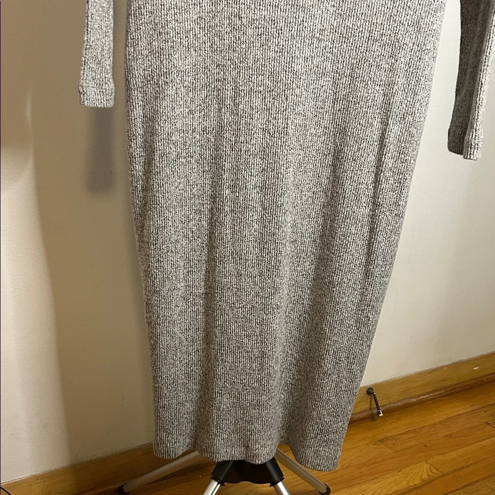 LOFT Gray Long Sleeve Dress with Knot Detail - Picture 7 of 8